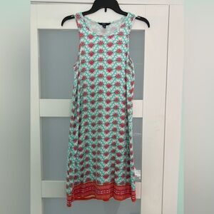 Hatley Pink, Orange, Teal Patterned Tank Dress - Size Small